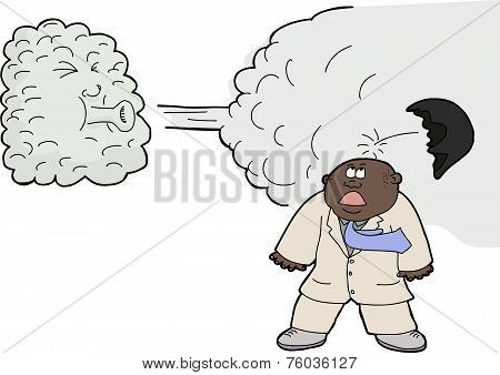 Wind Lifts A Toupee