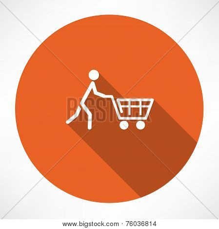 man with trolley icon
