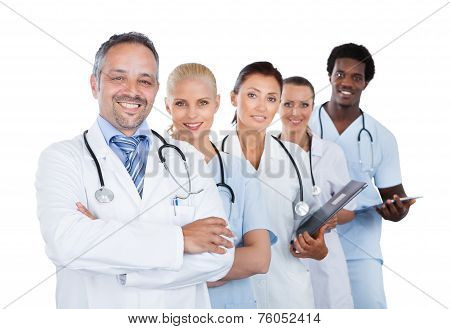Group Of Happy Multiracial Doctors