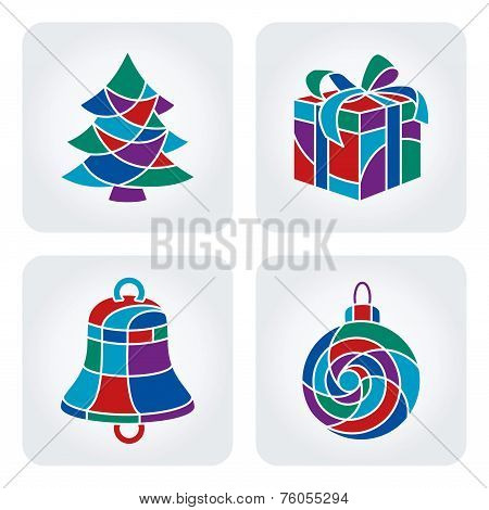 Christmas icons set