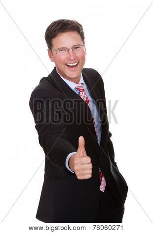Business Executive Giving A Thumbs Up
