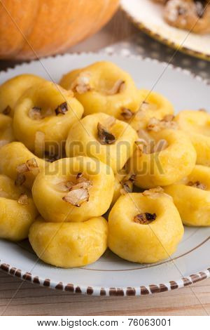 Polish Noodles ( Kluski Slaskie ) With Potatoe And Pumpkin