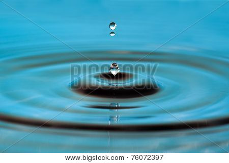 Water transparent drop and splash