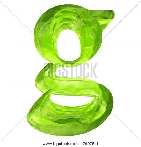 hohe Auflösung Grün Glas Schriftart isoliert auf weißem Hintergrund