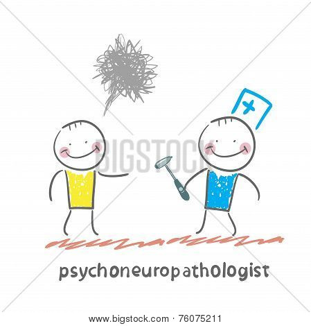 psychoneuropathologist  stands next to a distraught patient