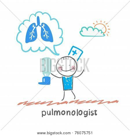 pulmonologist pulmonologist with asthma spray