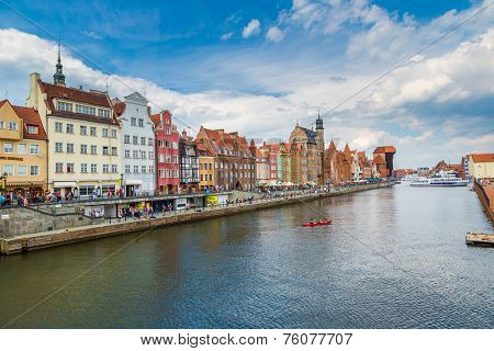 Cityscape On The Vistula River In Gdansk, Poland.
