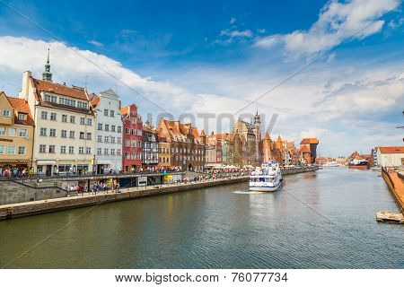 Cityscape On The Vistula River In Gdansk, Poland.