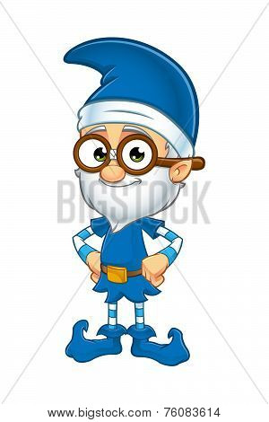 Old Elf Character in Blue