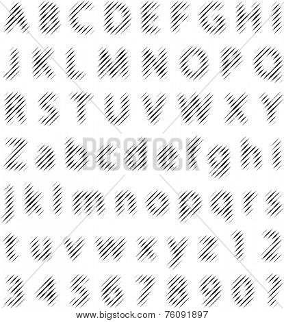 vector dimly halftone alphabet 