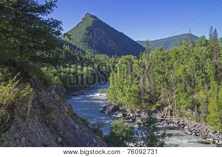 Mountain River In The Early Morning.