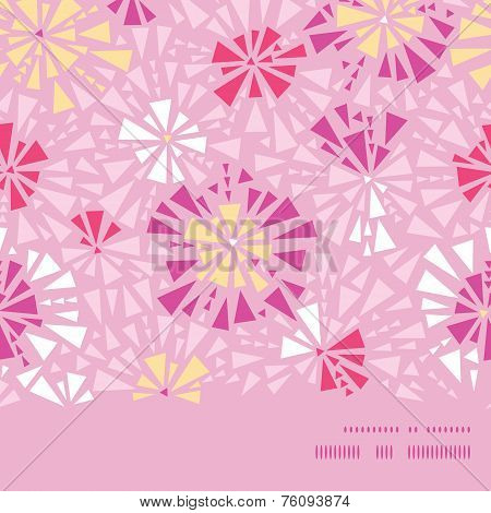 Vector pink abstract triangles horizontal frame seamless pattern background