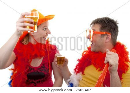 Twee Nederlandse voetbalfans