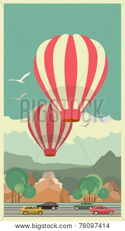 Hot Air Balloon In Sky