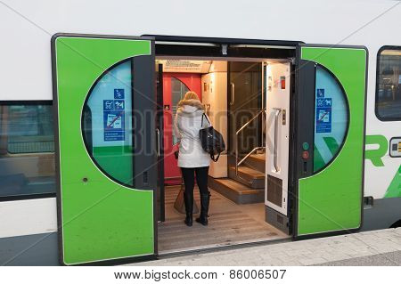 Helsinki, Finland - January 07:railway Station Of The City Of Helsinki,