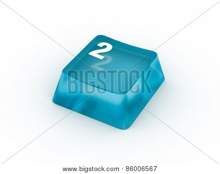Keyboard button with number TWO
