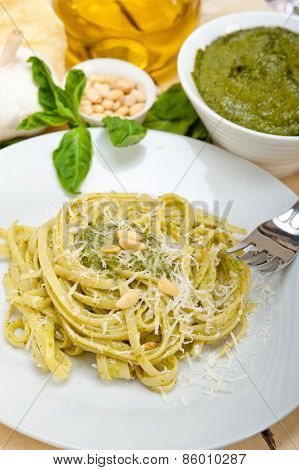 Italian Traditional Basil Pesto Pasta Ingredients