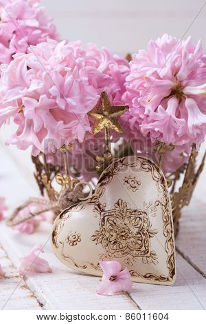 Postcard With Elegant Hyacinths  Flowers
