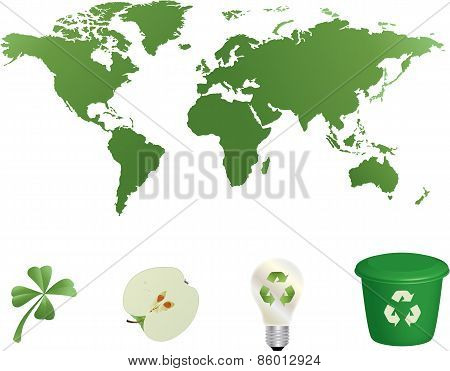 Green planet illustration
