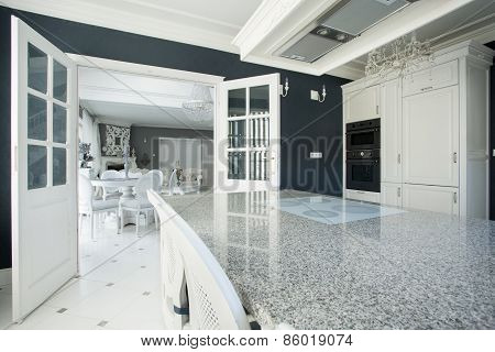 Expensive Kitchen With Marble Worktop