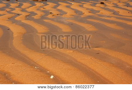 Beach After Outflow Of The Ocean