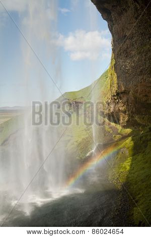 A rainbow in the waterfall