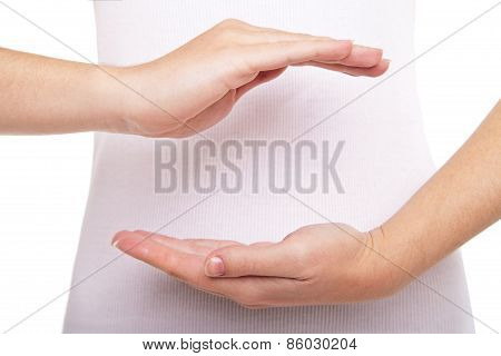 Two cupped hands isolated on white background