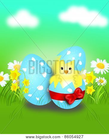 Cute Eater Chicken In Egg