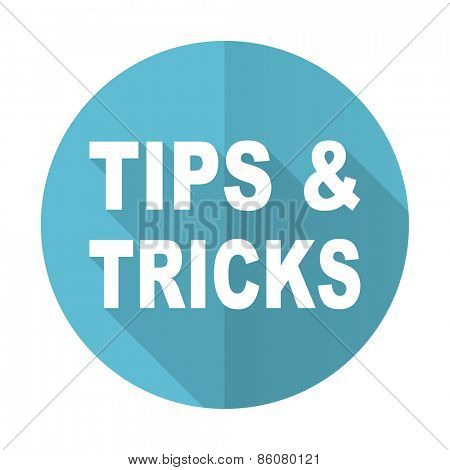 tips tricks blue flat icon  