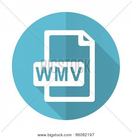 wmv file blue flat icon  