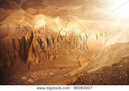 Beautiful landscape in Himalayas mountains, Annapurna area.