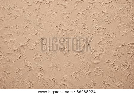 Beige Wall With Plaster Relief