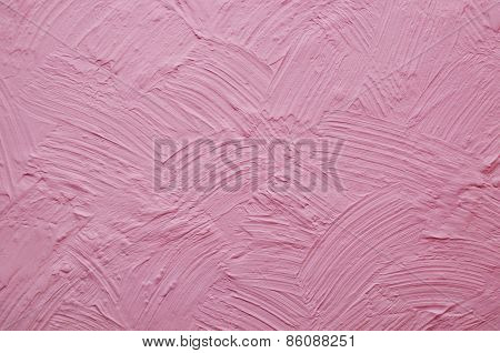 Pink Wall With Plaster Relief