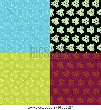 Abstract seamless pattern in four different color.