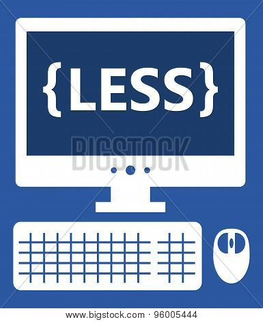 Vector illustration of web development less technology - isolated white icon