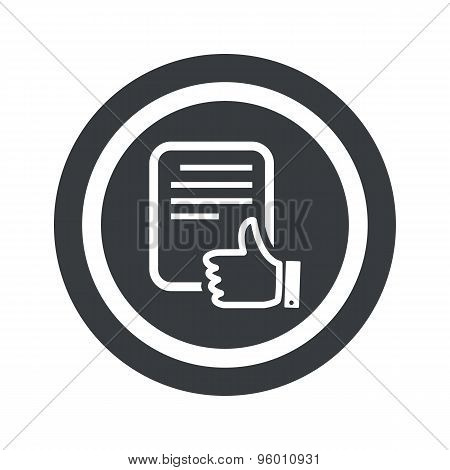 Round black good document sign