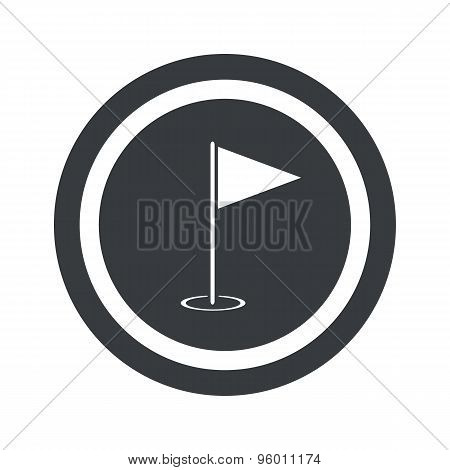 Round black flagstick sign