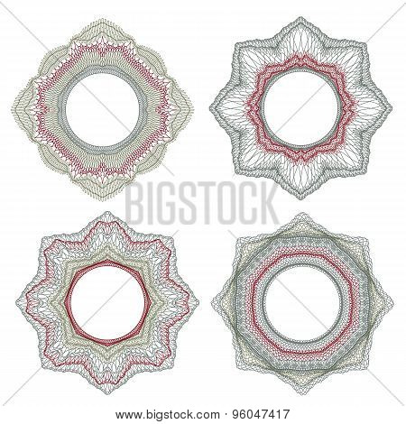 Guilloche elements for design certificate and diploma