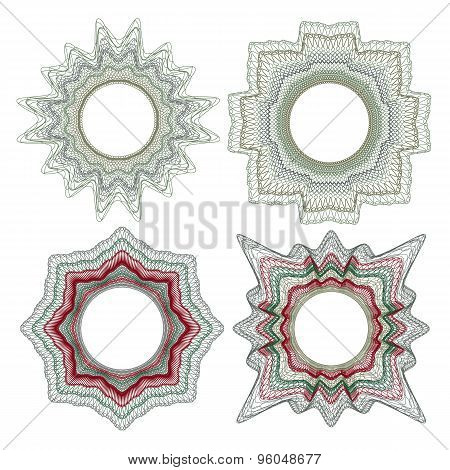 Guilloche elements for design certificate and diploma