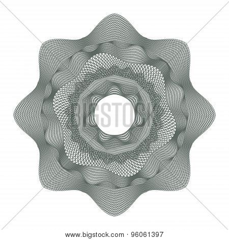 Guilloche decorative element for design certificate, diploma and bank note