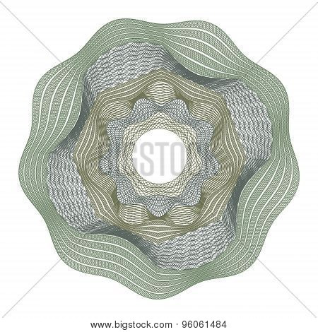 Guilloche decorative element for design certificate, diploma and bank note