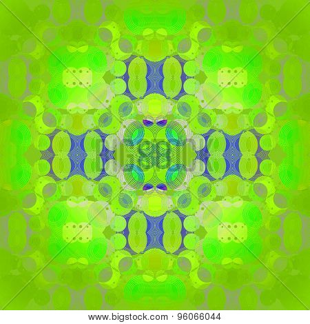 Seamless floral pattern green blue