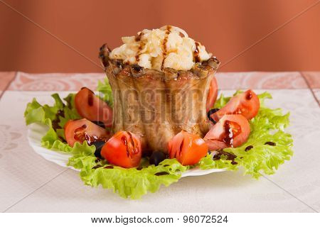 ?rown Roast Of Pork Ribs With Cauliflower And Vegetables