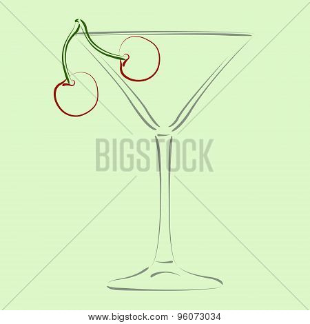 Glass of martini.