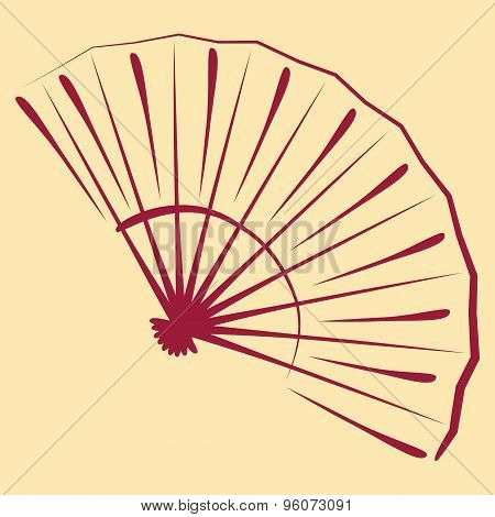 Sketched folding fan.