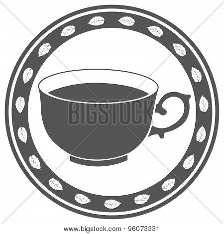 Vintage cup of tea label.