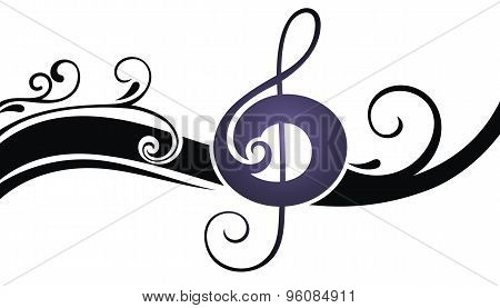 Illustration of the symbols of music on a white background