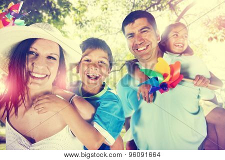 Family Happiness Parents Holiday Vacation Activity Concept