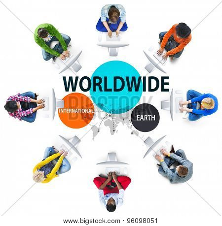 Worldwide International Earth Networking Connection Concept