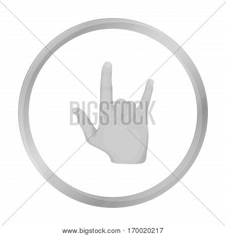 ILY sign icon in monochrome style isolated on white background. Hand gestures symbol vector illustration.